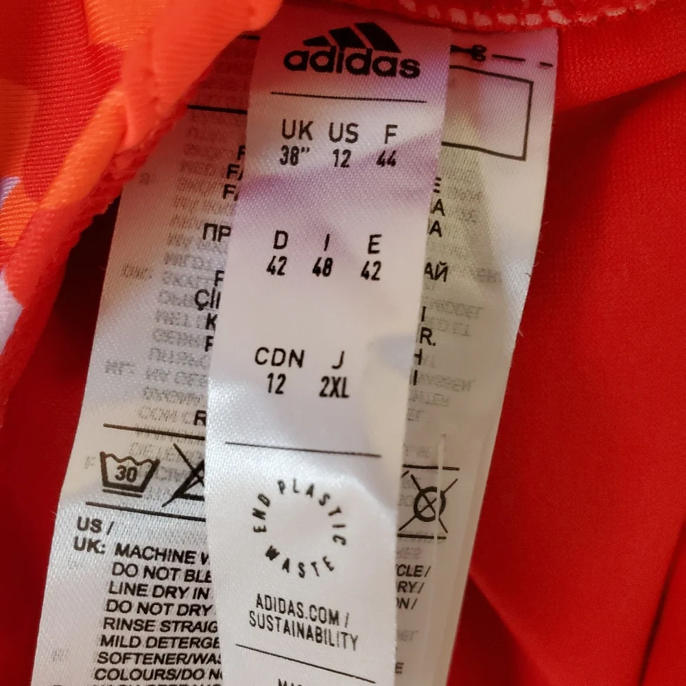 New Women's Adidas Farm Pearl Citrine One Piece Swimsuit‎ Size 12 NWT